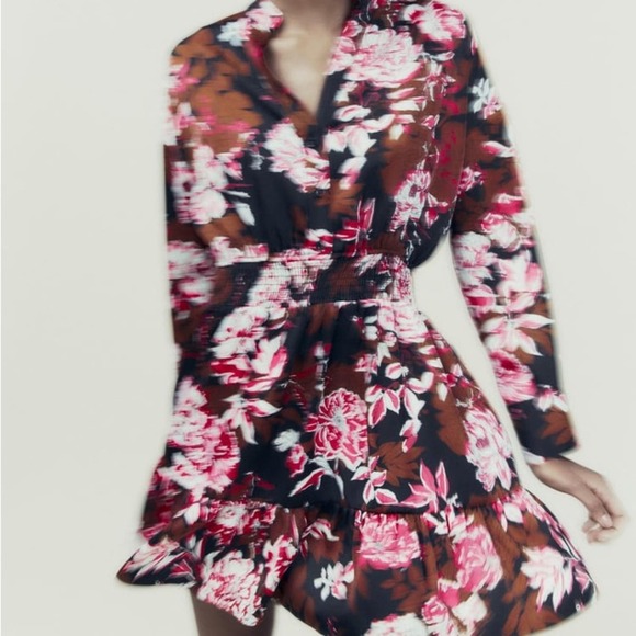 ZARA PRINTED MINI DRESS MULTICOLORED - Picture 5 of 12